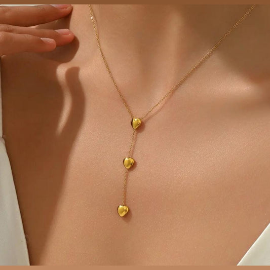 Golden Heart Drops Necklace 💛