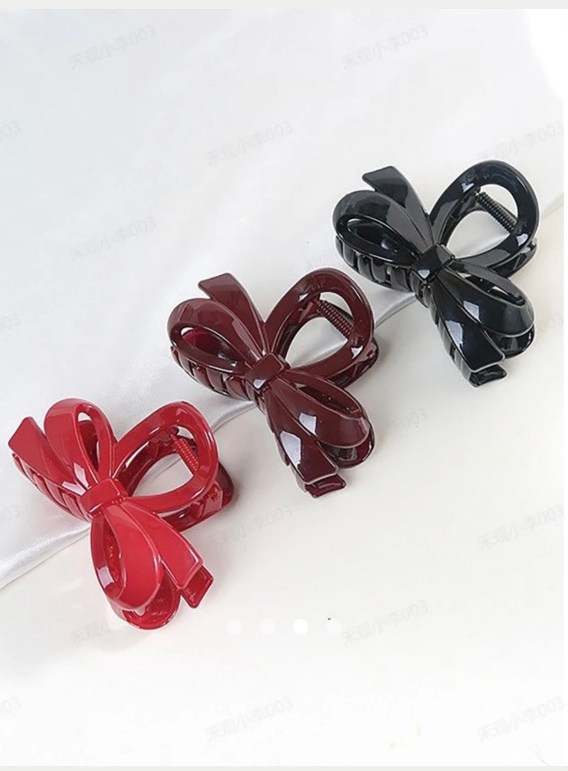Set of 3 Bow Hair Claw Clips