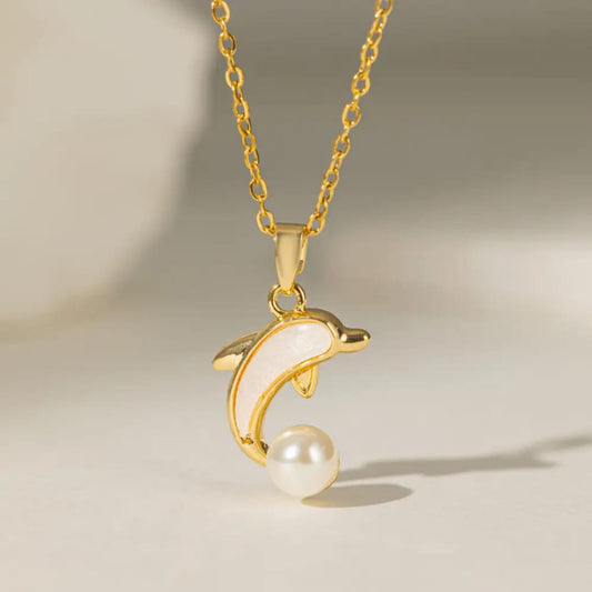 Pearl Dolphin Necklace 🐬